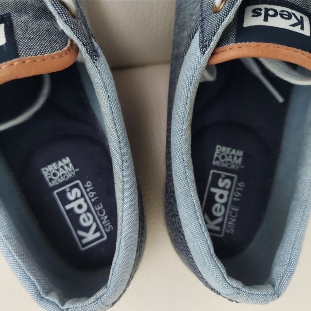 Keds Womens Center Canvas Blue Denin Sneakers Size 7.5 - Picture 4 of 6